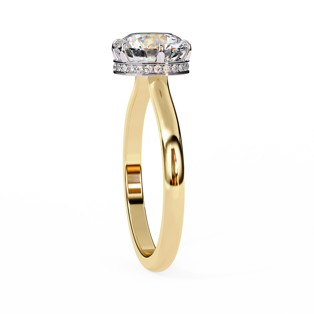 2.25ct Round Brilliant Lab-Grown Diamond Engagement Ring | Hidden Pavé Gallery