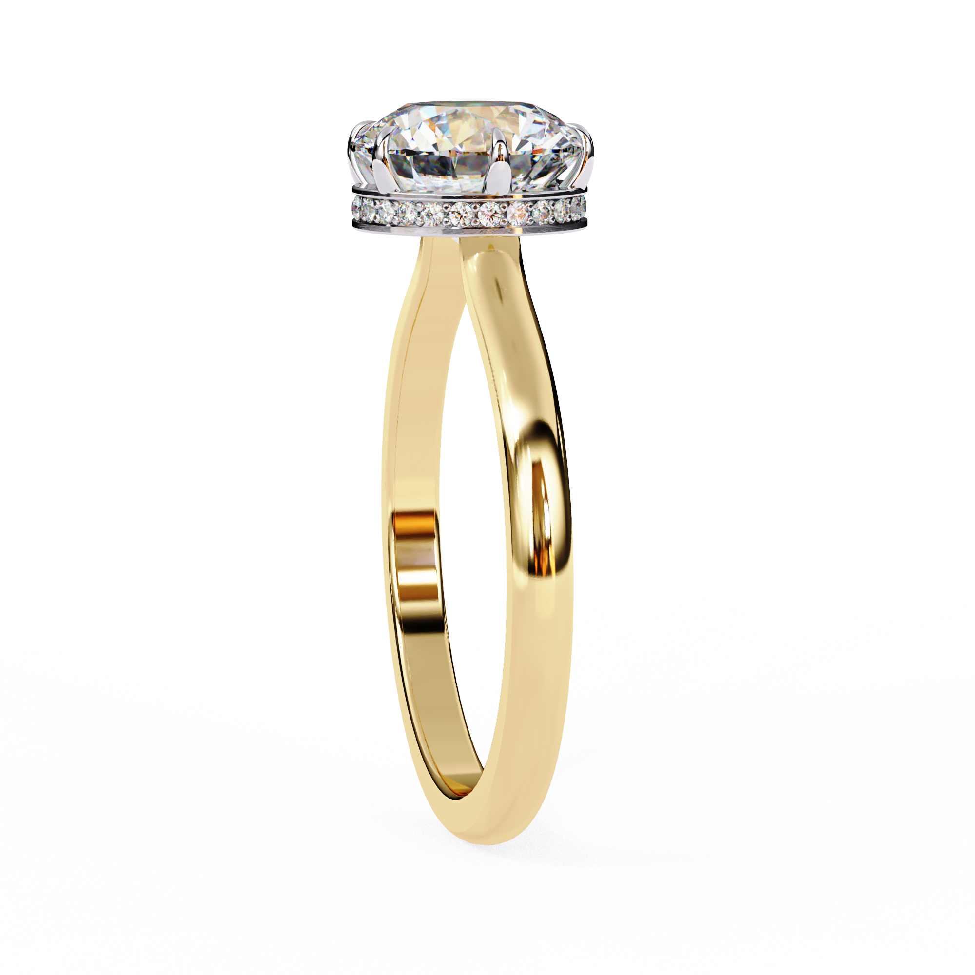 2.25ct Round Brilliant Lab-Grown Diamond Engagement Ring | Hidden Pavé Gallery