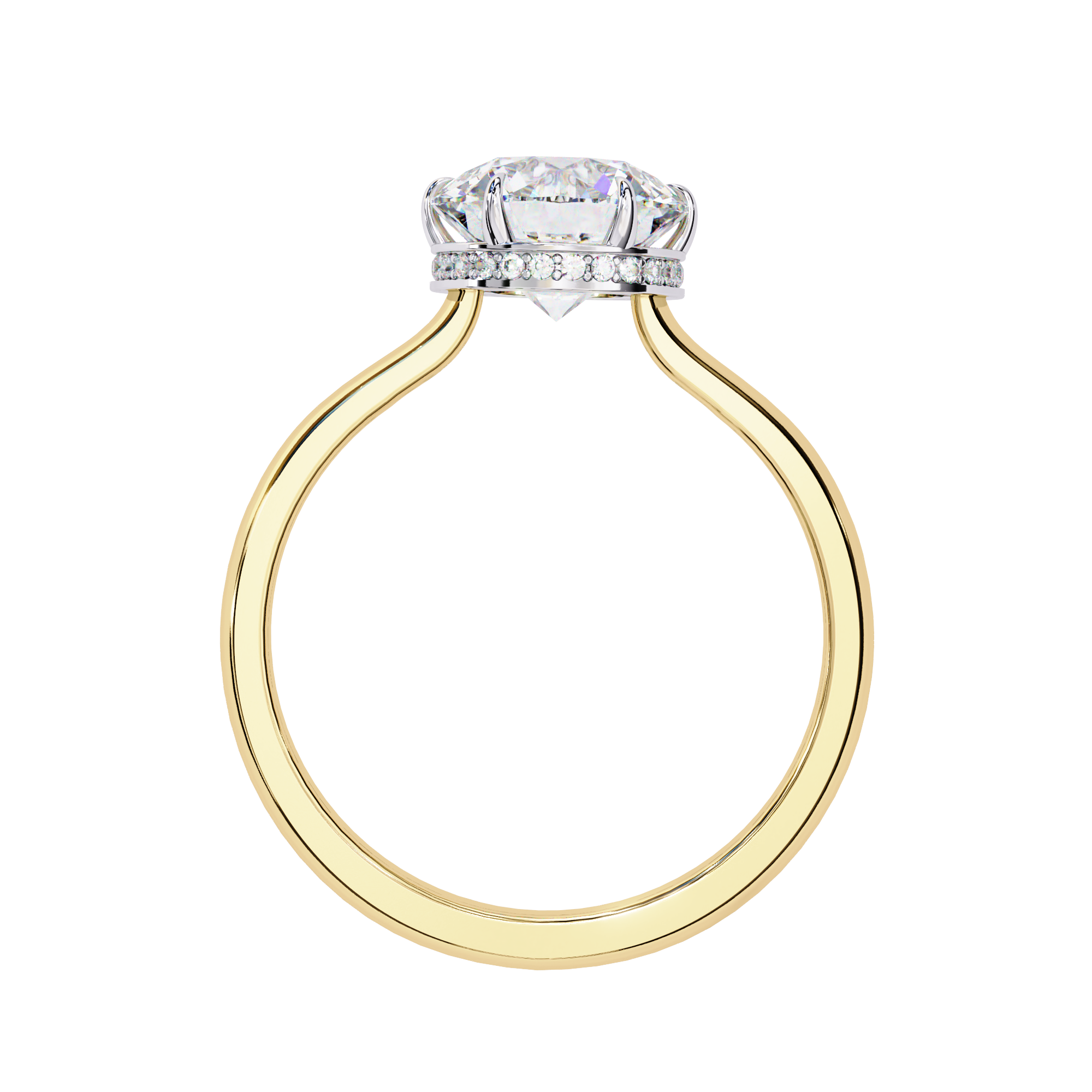 2.25ct Round Brilliant Lab-Grown Diamond Engagement Ring | Hidden Pavé Gallery