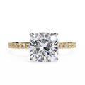 2.50ct Cushion Cut Lab-Grown Diamond Engagement Ring | Pavé Shank & Hidden Pavé Gallery