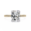 3.00ct Radiant Cut Lab-Grown Diamond Engagement Ring | Pavé Diamond Shank | 18K Yellow Gold | VR260019