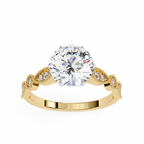 2.00ct Round Brilliant Lab-Grown Diamond Ring | Vintage Milgrain Art Deco Diamond Shank | VR260020