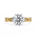2.00ct Round Brilliant Lab-Grown Diamond Ring | Vintage Milgrain Art Deco Diamond Shank | VR260020