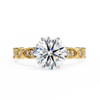 2.00ct Round Brilliant Lab-Grown Diamond Ring | Vintage Milgrain Art Deco Diamond Shank | VR260020