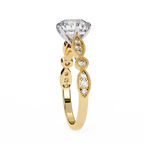 2.00ct Round Brilliant Lab-Grown Diamond Ring | Vintage Milgrain Art Deco Diamond Shank | VR260020