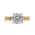 2.50ct Cushion Cut Lab-Grown Diamond Ring | Vintage Milgrain Art Deco Diamond Shank | VR260020