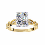3.00ct Radiant Cut Lab-Grown Diamond Ring | Vintage Milgrain Art Deco Diamond Shank | VR260022