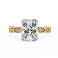 3.00ct Radiant Cut Lab-Grown Diamond Ring | Vintage Milgrain Art Deco Diamond Shank | VR260022