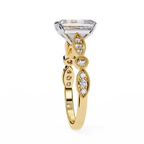 2.50ct Emerald Cut Lab-Grown Diamond Ring | Vintage Milgrain Art Deco Diamond Shank | VR260023