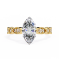 0.80ct Marquise Cut Lab-Grown Diamond Ring | Vintage Milgrain Art Deco Diamond Shank | VR260024