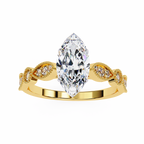 0.80ct Marquise Cut Lab-Grown Diamond Ring | Vintage Milgrain Art Deco Diamond Shank | VR260024