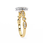 0.80ct Marquise Cut Lab-Grown Diamond Ring | Vintage Milgrain Art Deco Diamond Shank | VR260024