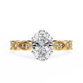 1.20ct Oval Cut Lab-Grown Diamond Ring | Vintage Milgrain Art Deco Diamond Shank | VR260025