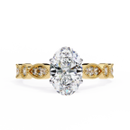 1.20ct Oval Cut Lab-Grown Diamond Ring | Vintage Milgrain Art Deco Diamond Shank | VR260025