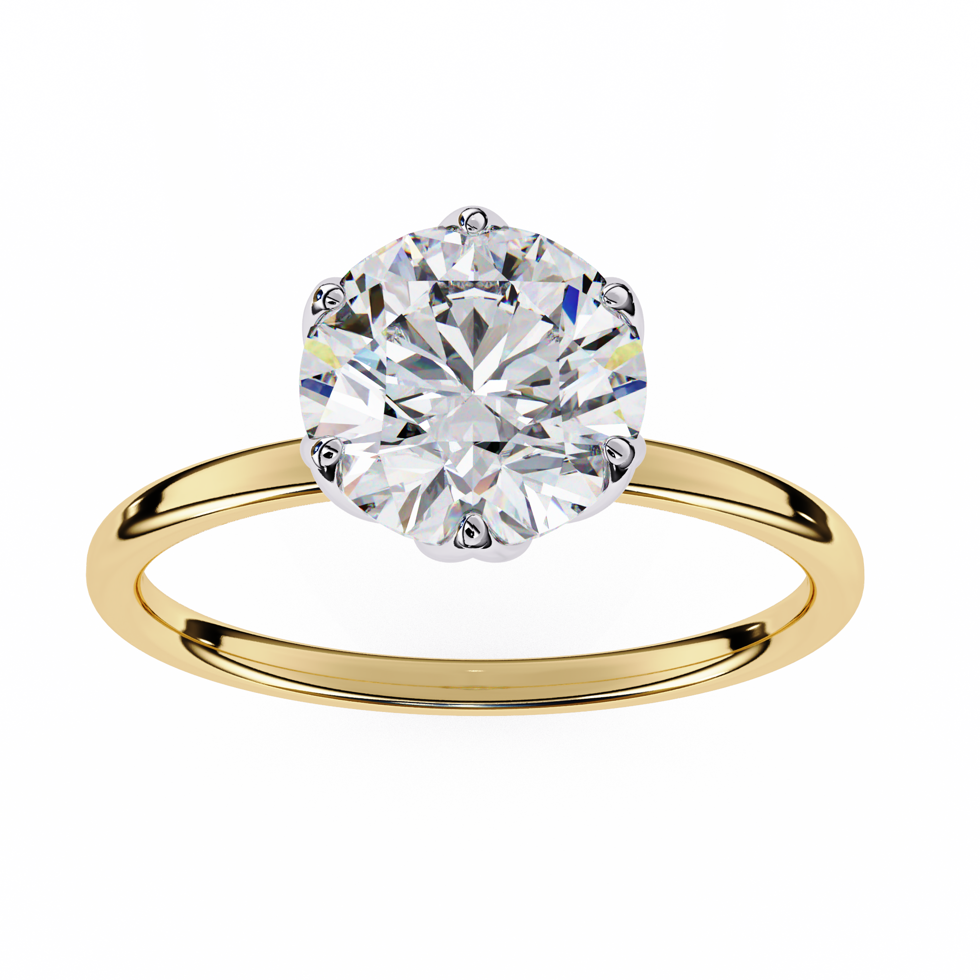 2.00ct Round Brilliant Lab-Grown Diamond Ring | Six-Prong Tulip Basket Setting | VR260027