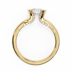 0.90ct Round Brilliant Lab-Grown Diamond Ring | Diamond Compass Prongs & Pavé Split Shank | VR260028