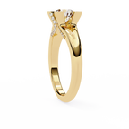 0.90ct Round Brilliant Lab-Grown Diamond Ring | Diamond Compass Prongs & Pavé Split Shank | VR260028