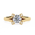 0.90ct Round Brilliant Lab-Grown Diamond Ring | Diamond Compass Prongs & Pavé Split Shank | VR260028