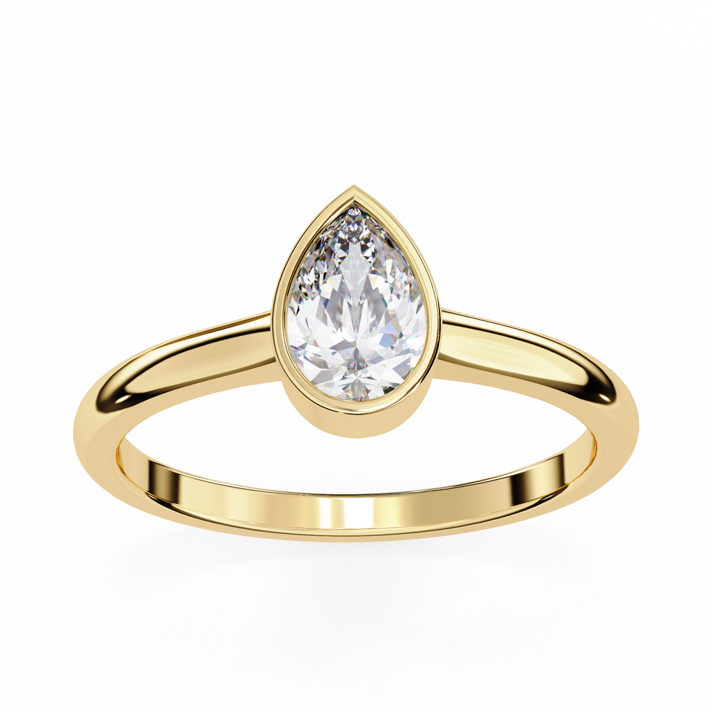 0.60ct Pear Cut Lab-Grown Diamond Ring | Full Bezel Setting | VR260030