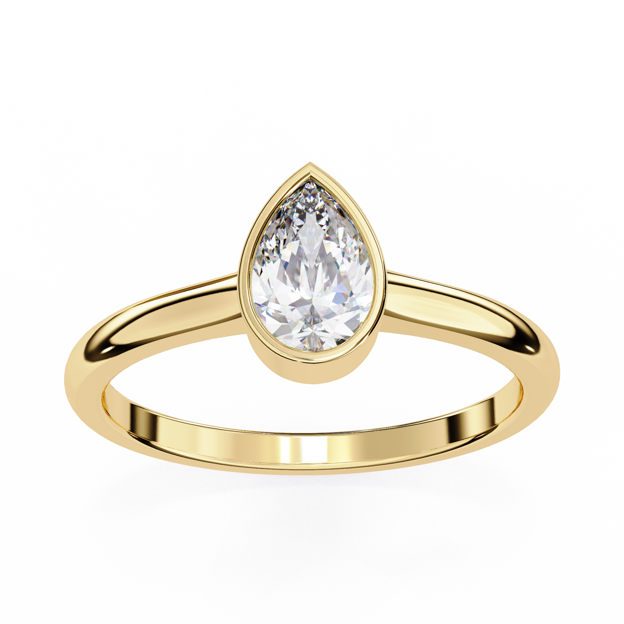 0.60ct Pear Cut Lab-Grown Diamond Ring | Full Bezel Setting | VR260030