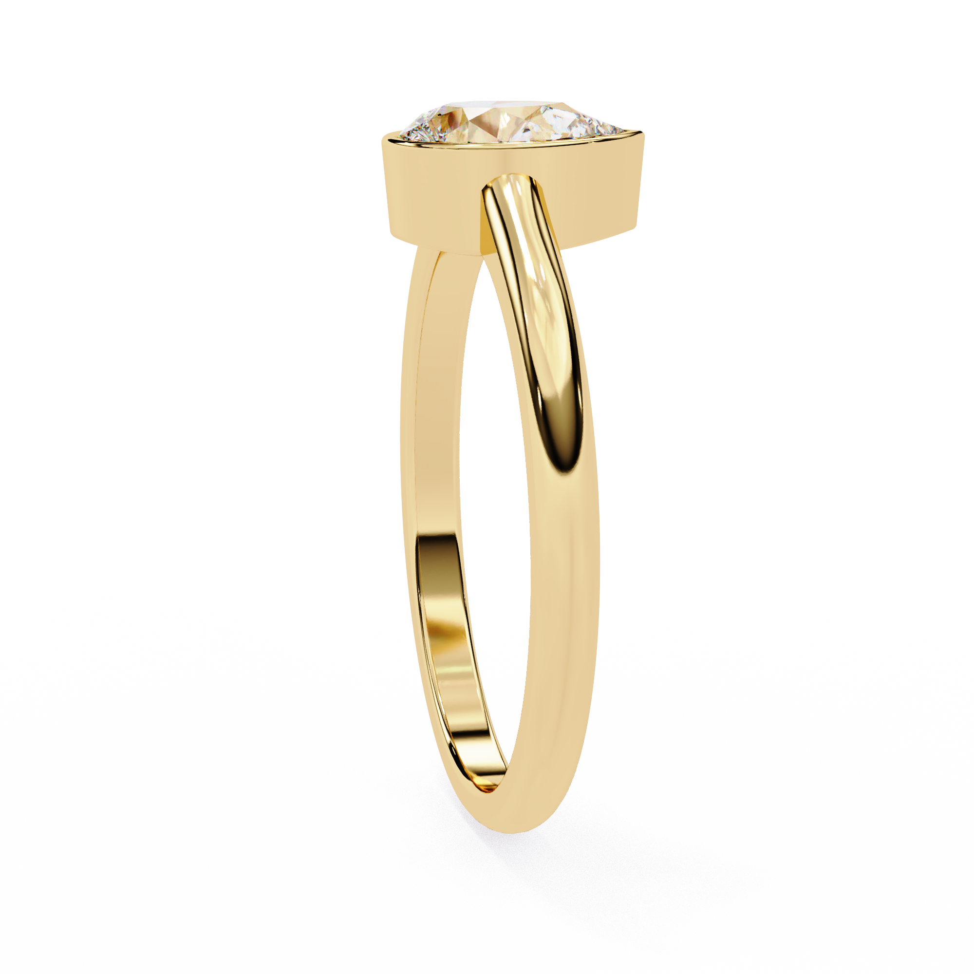 0.60ct Pear Cut Lab-Grown Diamond Ring | Full Bezel Setting | VR260030