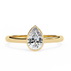 0.60ct Pear Cut Lab-Grown Diamond Ring | Full Bezel Setting | VR260030