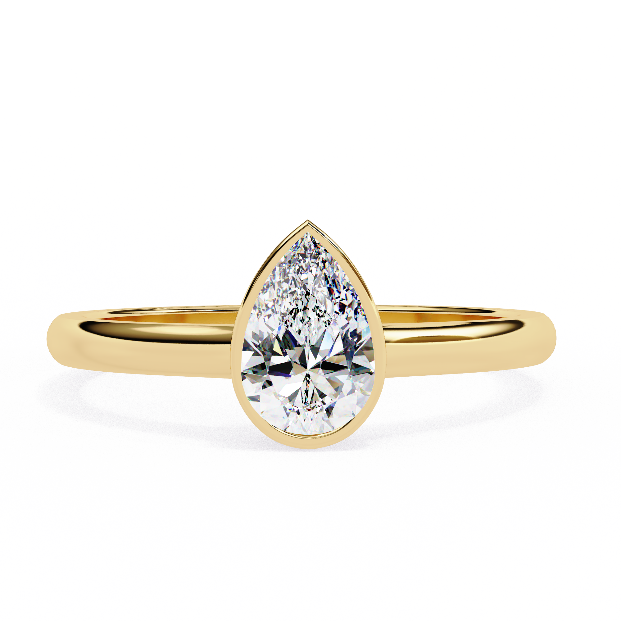 0.60ct Pear Cut Lab-Grown Diamond Ring | Full Bezel Setting | VR260030