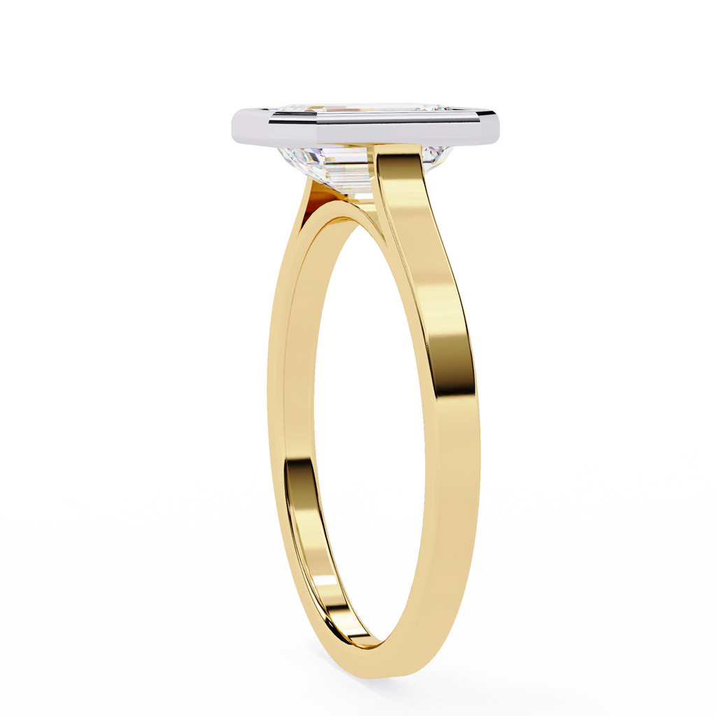 1.30ct Emerald Cut Lab-Grown Diamond Ring | Full Bezel Setting | VR260031