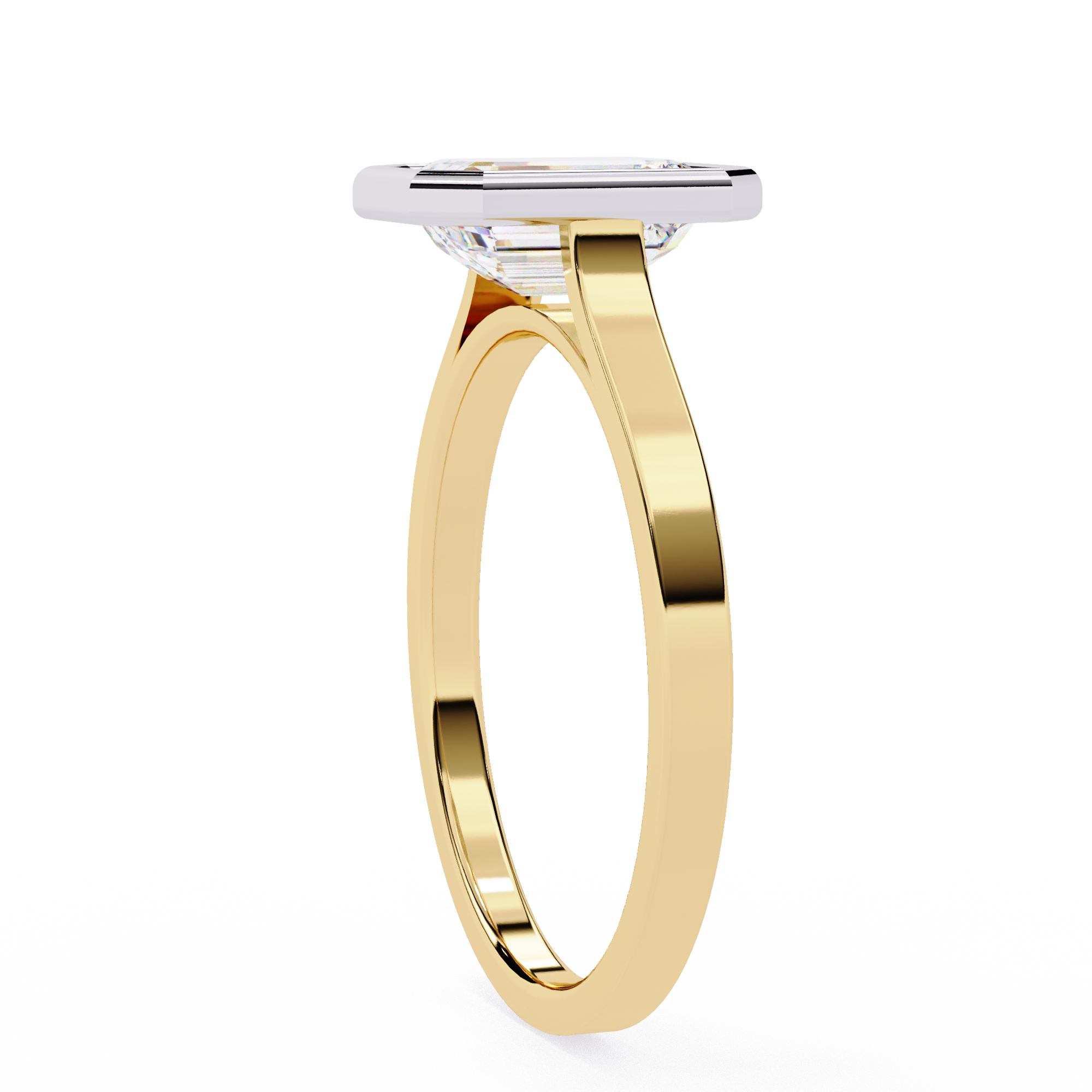 1.30ct Emerald Cut Lab-Grown Diamond Ring | Full Bezel Setting | VR260031
