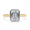 1.30ct Emerald Cut Lab-Grown Diamond Ring | Full Bezel Setting | VR260031