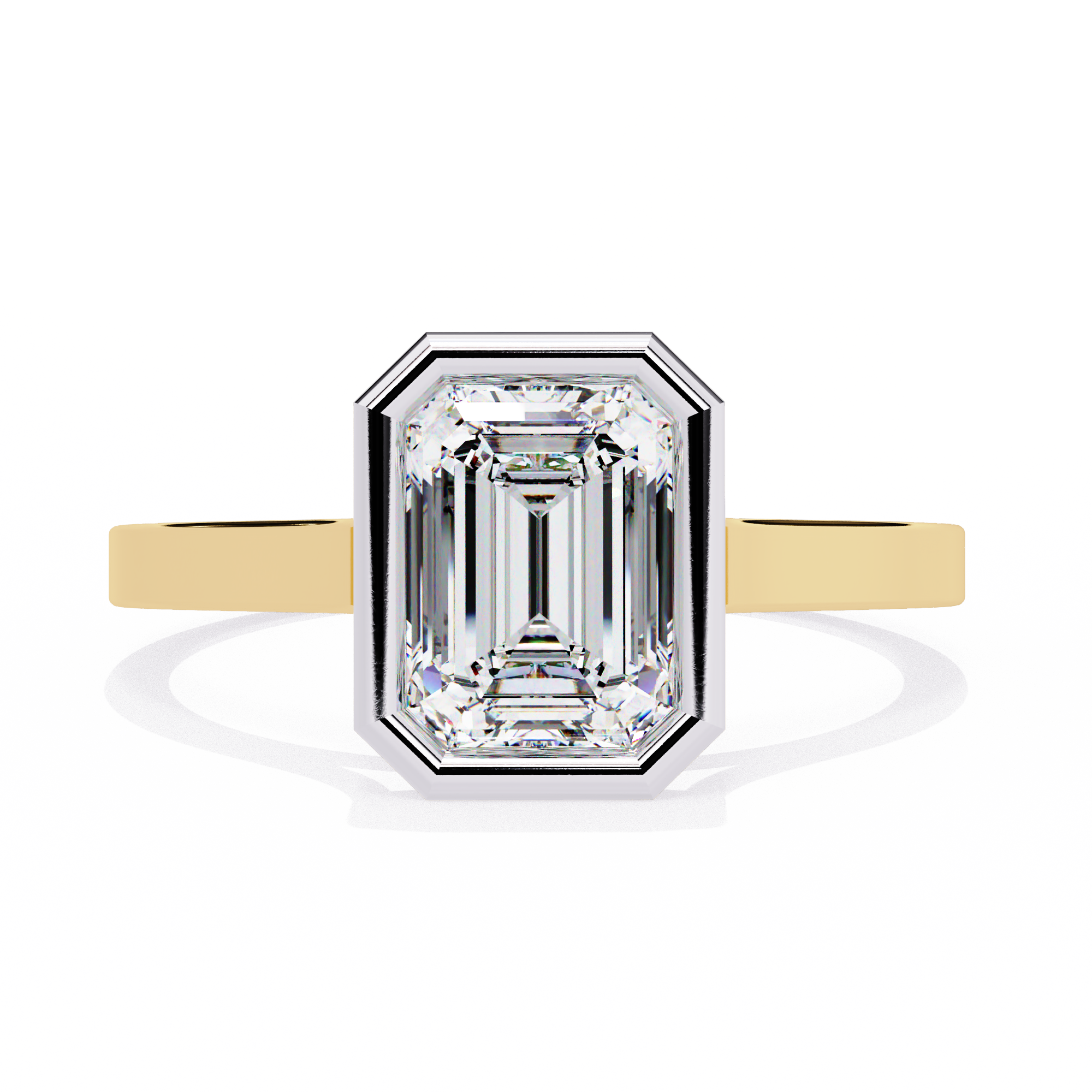 1.30ct Emerald Cut Lab-Grown Diamond Ring | Full Bezel Setting | VR260031