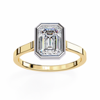 1.30ct Emerald Cut Lab-Grown Diamond Ring | Full Bezel Setting | VR260031