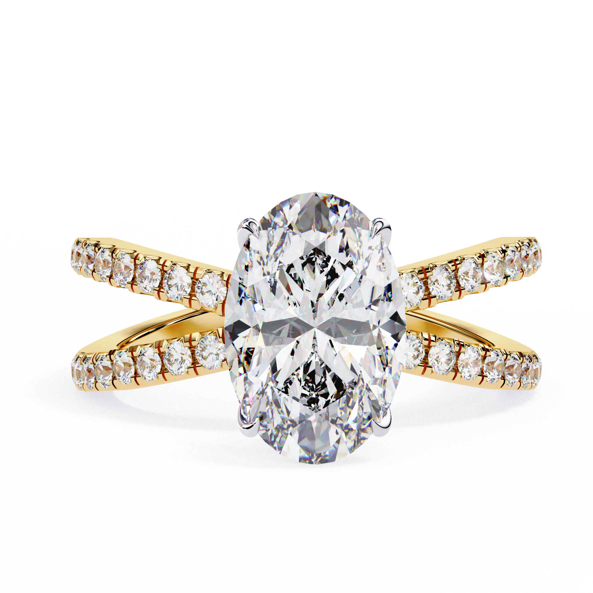 1.20ct Oval Cut Lab-Grown Diamond Ring | Pavé Gallery & Pavé Shank | VR260032