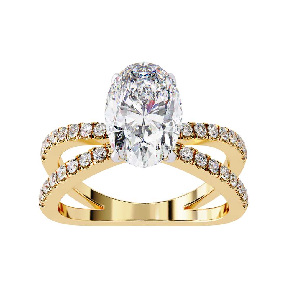 1.20ct Oval Cut Lab-Grown Diamond Ring | Pavé Gallery & Pavé Shank | VR260032