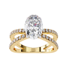 1.20ct Oval Cut Lab-Grown Diamond Ring | Pavé Gallery & Pavé Shank | VR260032