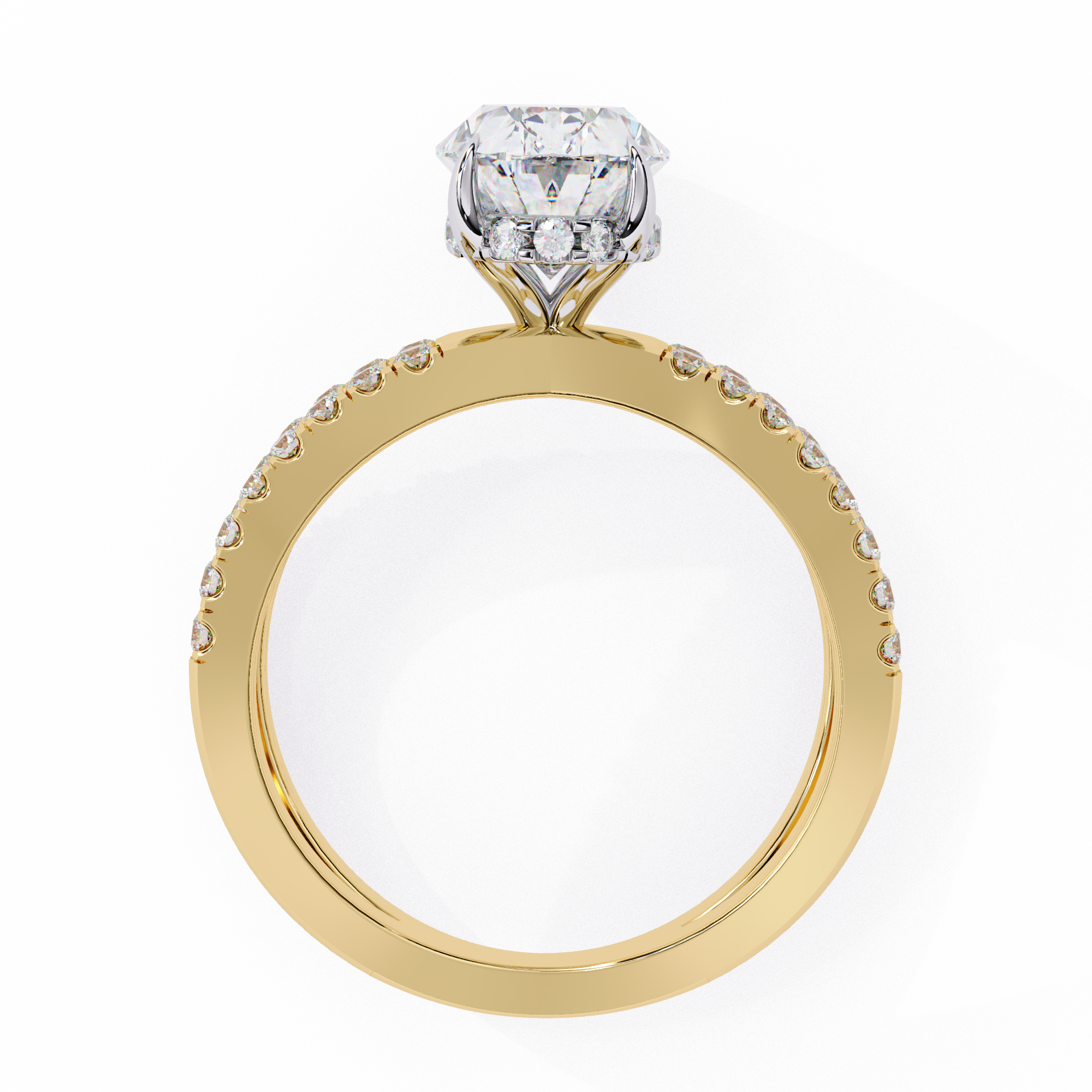 1.20ct Oval Cut Lab-Grown Diamond Ring | Pavé Gallery & Pavé Shank | VR260032