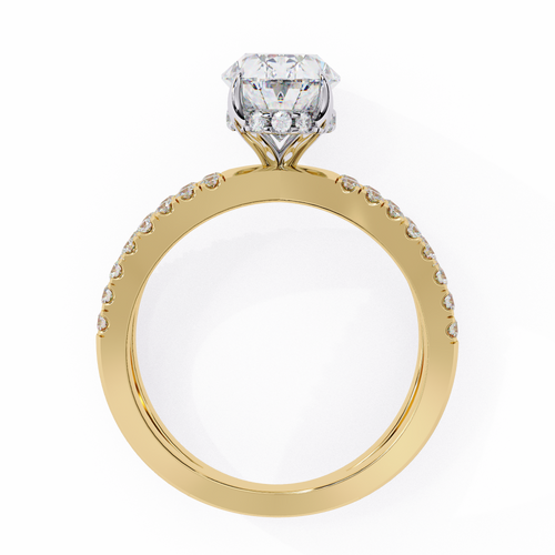 1.20ct Oval Cut Lab-Grown Diamond Ring | Pavé Gallery & Pavé Shank | VR260032