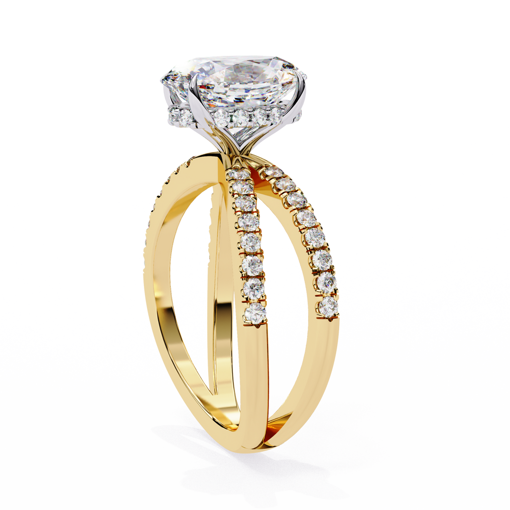 1.20ct Oval Cut Lab-Grown Diamond Ring | Pavé Gallery & Pavé Shank | VR260032