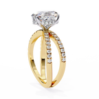 1.20ct Oval Cut Lab-Grown Diamond Ring | Pavé Gallery & Pavé Shank | VR260032