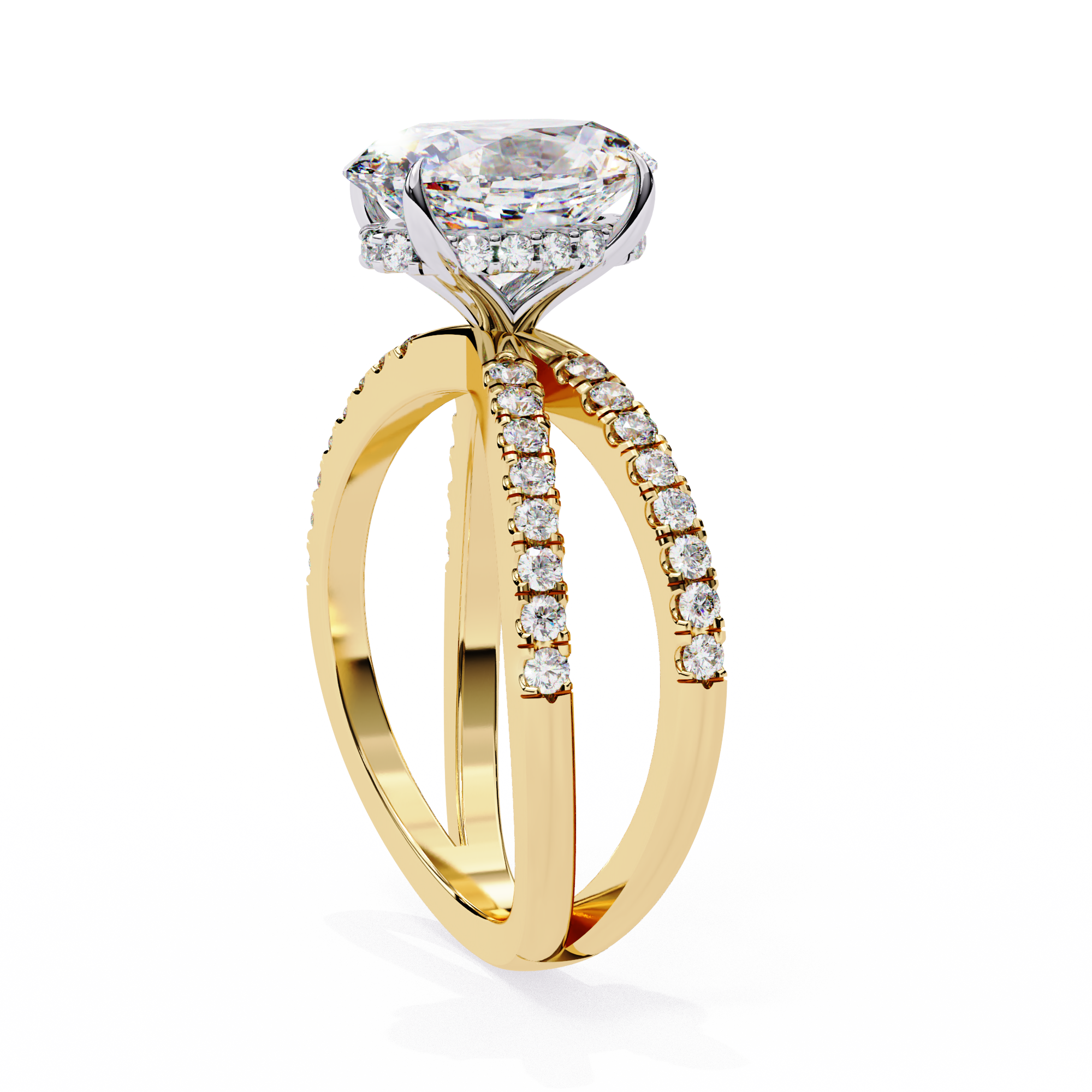 1.20ct Oval Cut Lab-Grown Diamond Ring | Pavé Gallery & Pavé Shank | VR260032