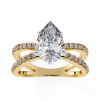 1.80ct Pear Cut Lab-Grown Diamond Ring | Pavé Gallery & Pavé Shank | VR260033