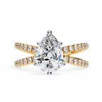 1.80ct Pear Cut Lab-Grown Diamond Ring | Pavé Gallery & Pavé Shank | VR260033