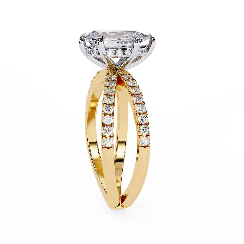 1.80ct Pear Cut Lab-Grown Diamond Ring | Pavé Gallery & Pavé Shank | VR260033