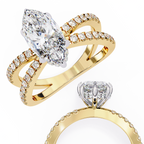 1.50ct Marquise Cut Lab-Grown Diamond Ring | Pavé Gallery & Pavé Shank | VR260035