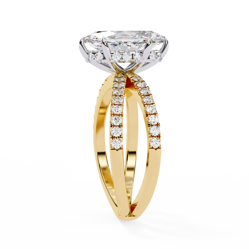 1.50ct Marquise Cut Lab-Grown Diamond Ring | Pavé Gallery & Pavé Shank | VR260035