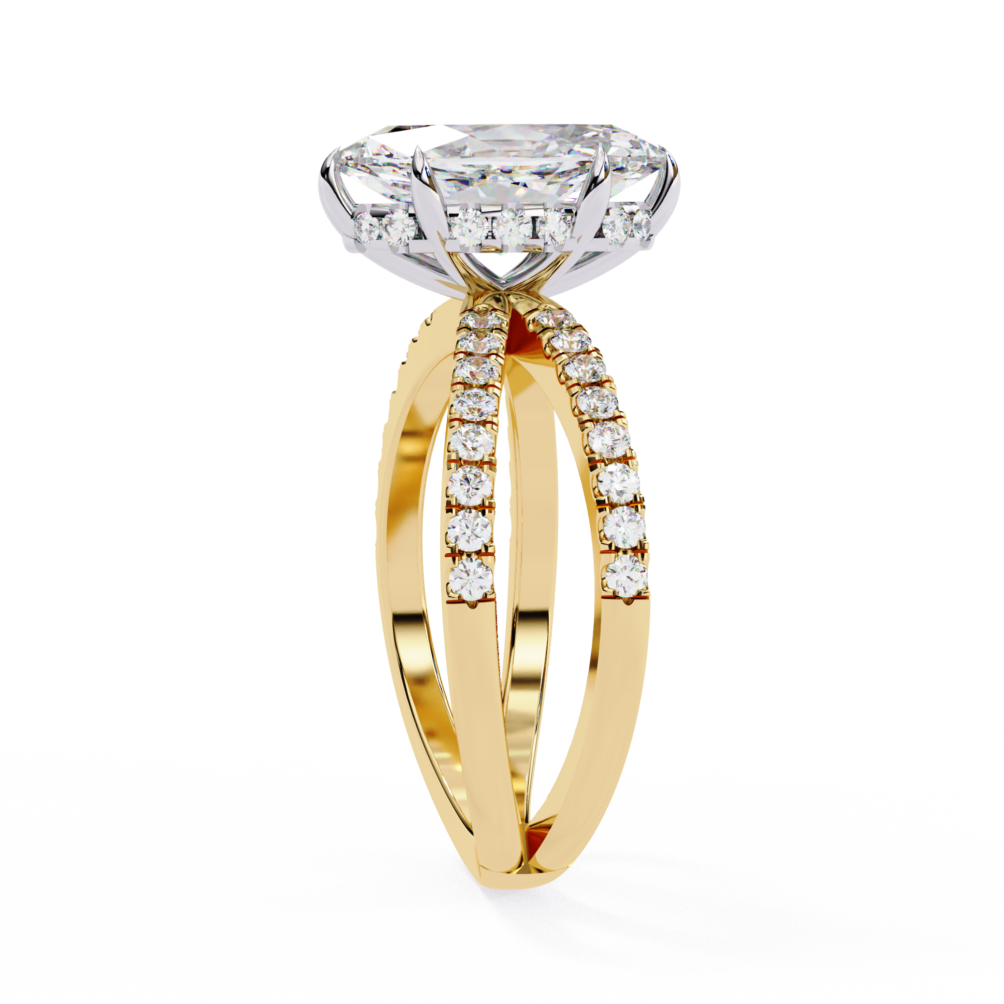 1.50ct Marquise Cut Lab-Grown Diamond Ring | Pavé Gallery & Pavé Shank | VR260035