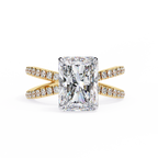 2.50ct Radiant Cut Lab-Grown Diamond Ring | Pavé Gallery & Pavé Shank | VR260036