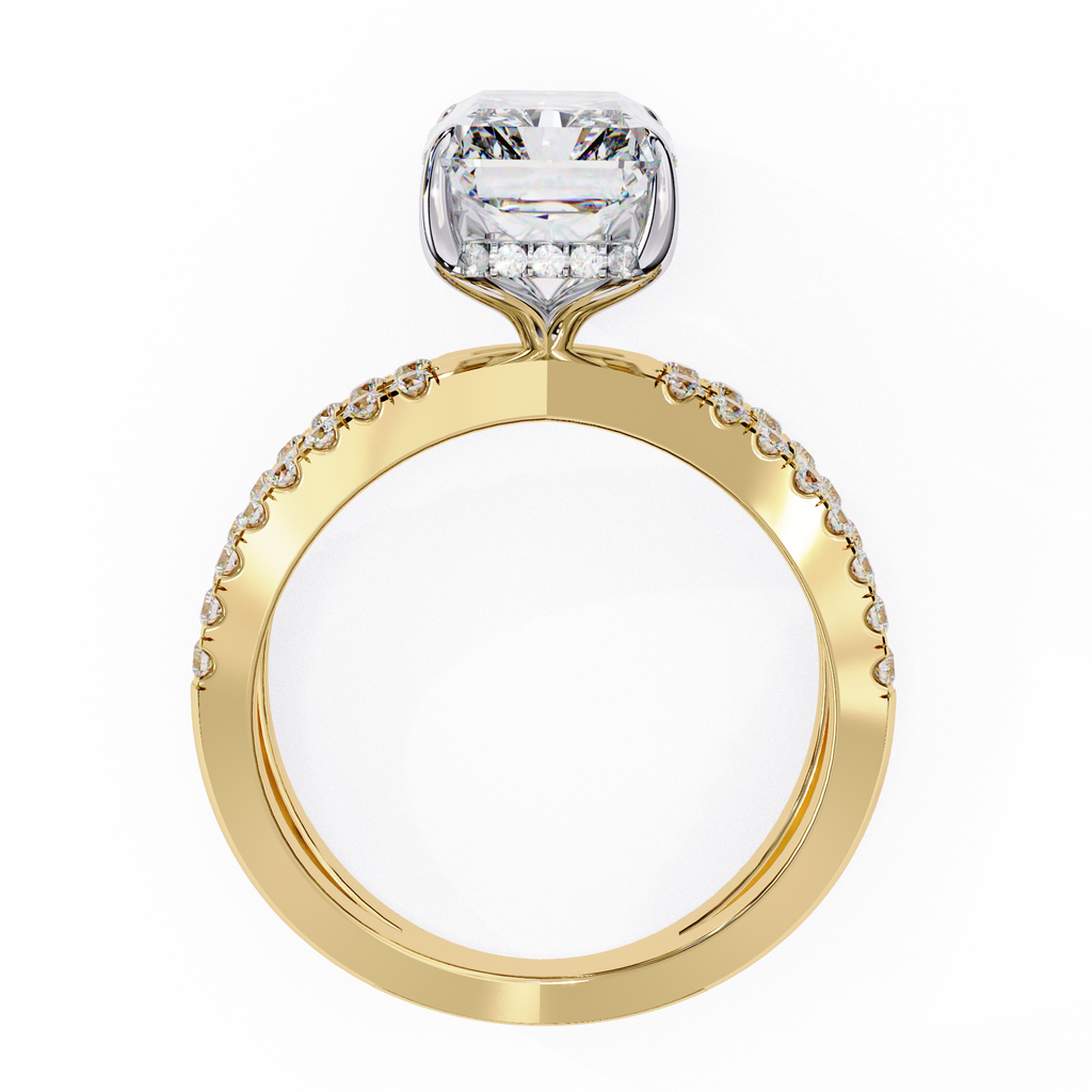 2.50ct Radiant Cut Lab-Grown Diamond Ring | Pavé Gallery & Pavé Shank | VR260036