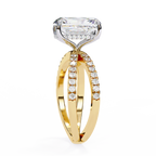 2.50ct Emerald Cut Lab-Grown Diamond Ring | Pavé Gallery & Pavé Shank | VR260037