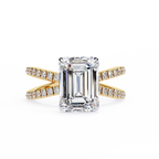 2.50ct Emerald Cut Lab-Grown Diamond Ring | Pavé Gallery & Pavé Shank | VR260037